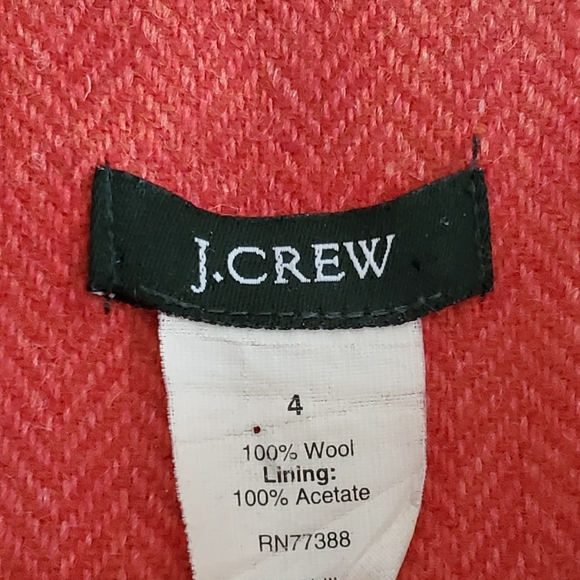J CREW | Wool Herringbone Preppy Orange Bella Blazer Jacket (Size 4) - Picture 8 of 12